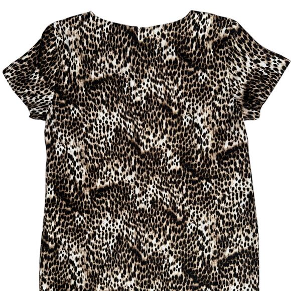 Rachel‎ Zoe Leopard Print Dress Size 8 Short Mob Wife Mini Back Zip Shift Brown - Picture 8 of 12